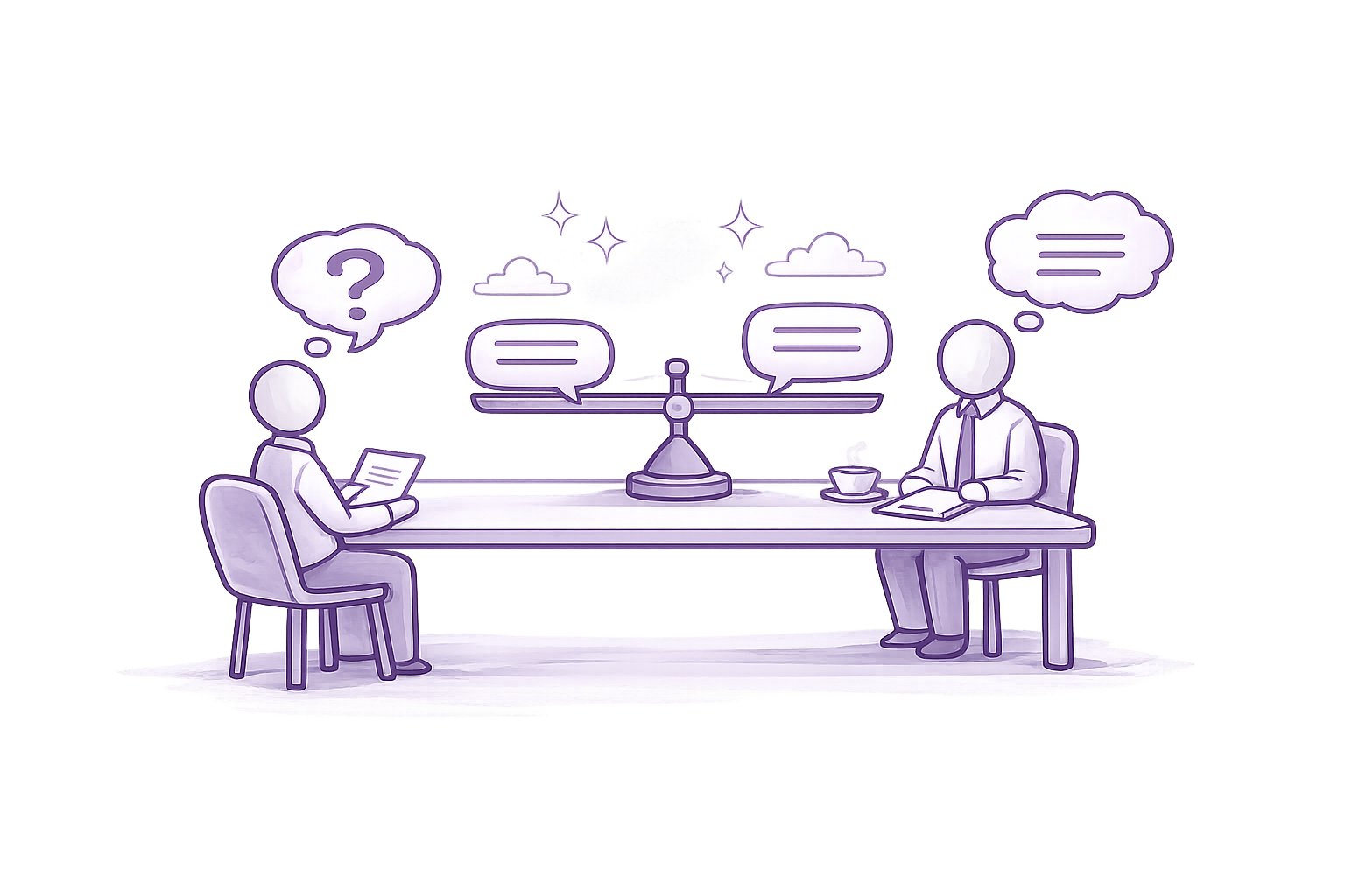 Illustration for interviews becoming more balanced and candidate-led