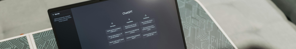 Laptop screen showing the ChatGPT homepage, representing the use of AI to write a CV
