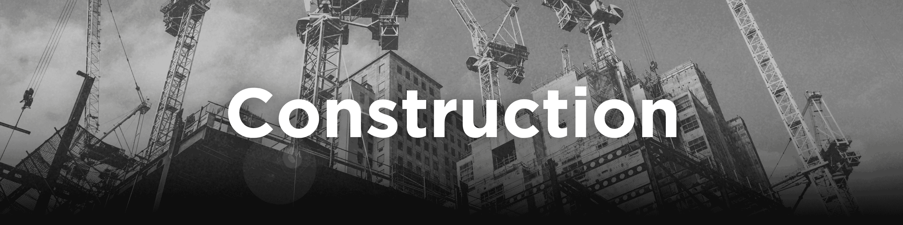 A black and white construction image with construction written on it