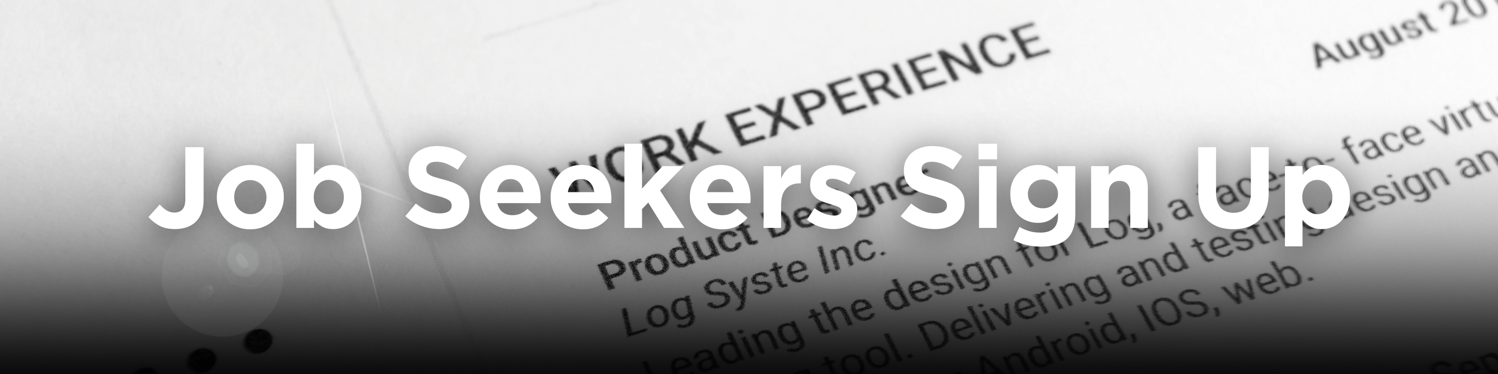 A black and white CV with the text Job Seekers Sign In on it